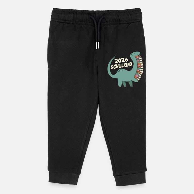 Écolier 2026 Dinosaure - Pantalon de jogging enfant bio Stanley/Stella - noir