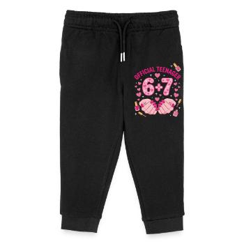 Official Teenager Hearts & Nails 67 13th Birthday - Kids Organic Sweatpants by Stanley/Stella - black - Front