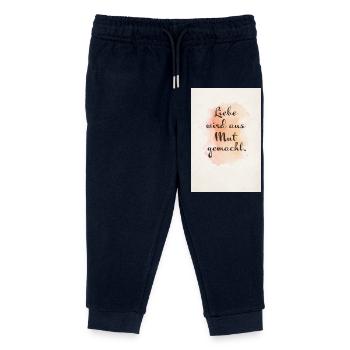Liebe wird aus Mut gemacht – Aquarell Poster - Kinder Organic Jogginghose Mini Mover von Stanley/Stella - Navy - Vorne