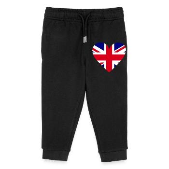 Herzflagge Großbritannien - Kinder Organic Jogginghose Mini Mover von Stanley/Stella - Schwarz - Vorne