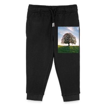 Sun tree on the hill - Kids Organic Sweatpants by Stanley/Stella - black - Front