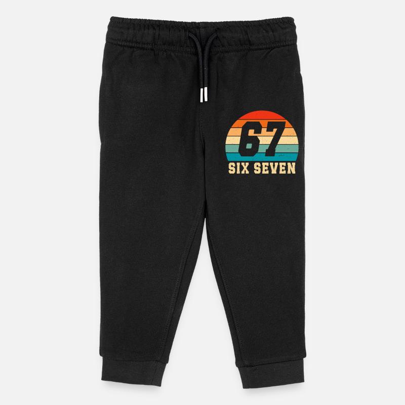 67 Six Seven Brainrot  - Kinder Organic Jogginghose Mini Mover von Stanley/Stella - Schwarz