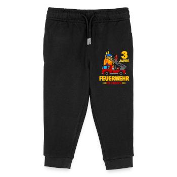 Fire brigade operation 3 years - Kids Organic Sweatpants by Stanley/Stella - black - Front