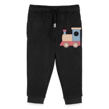 Colorful Move Illustration Railway - Kids Organic Sweatpants by Stanley/Stella - black - Front