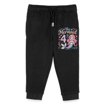 4e anniversaire de la sirène 4 ans - Pantalon de jogging enfant bio Stanley/Stella - noir - Devant