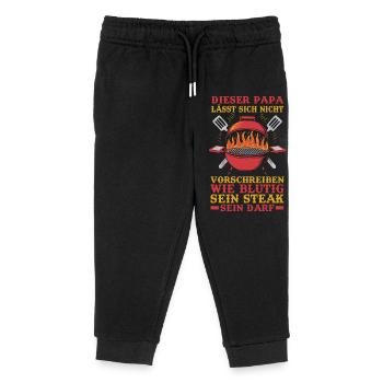 Barbecue, fête des pères, papa - Pantalon de jogging enfant bio Stanley/Stella - noir - Devant