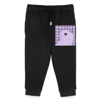 hübsche pink lila Taube - Kinder Organic Jogginghose Mini Mover von Stanley/Stella - Schwarz - Vorne