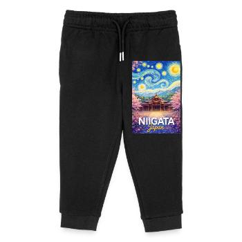 Niigata Japan - Kids Organic Sweatpants by Stanley/Stella - black - Front