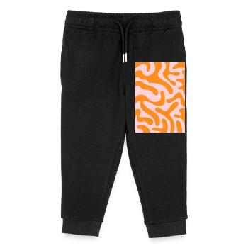 Tigre funky - rose orange - Pantalon de jogging enfant bio Stanley/Stella - noir - Devant