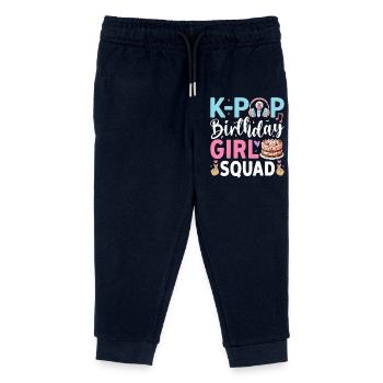 K-Pop Birthday Girl Squad - Kinder Organic Jogginghose Mini Mover von Stanley/Stella - Navy - Vorne