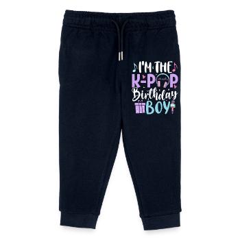 I'm The K Pop Birthday Boy - Kids Organic Sweatpants by Stanley/Stella - navy - Front