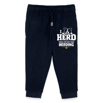 Ich hüte einfach alles | Border Collie Humor - Kinder Organic Jogginghose Mini Mover von Stanley/Stella - Navy - Vorne