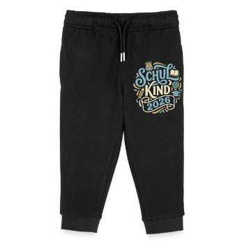 Schulkind 2026  - Kinder Organic Jogginghose Mini Mover von Stanley/Stella - Schwarz - Vorne