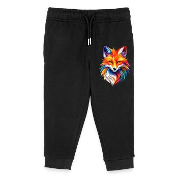 Colorful Fox Polygon Design – Moderne Fuchs Kunst - Kinder Organic Jogginghose Mini Mover von Stanley/Stella - Schwarz - Vorne