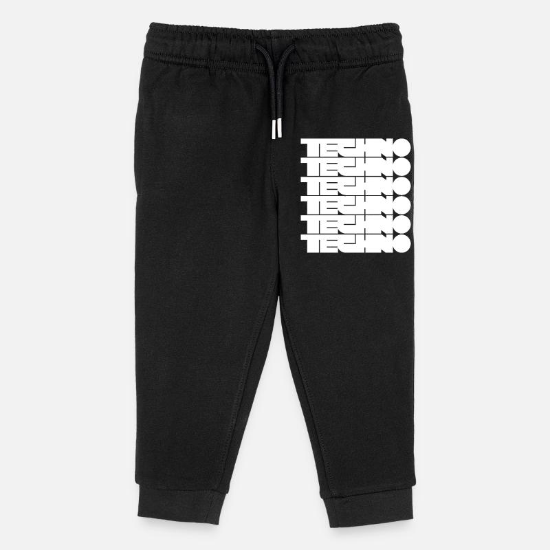 Logo Techno Music Bold Abstract Geometry - Pantaloni sportivi ecologici Mini Mover per bambini di Stanley/Stella  - nero