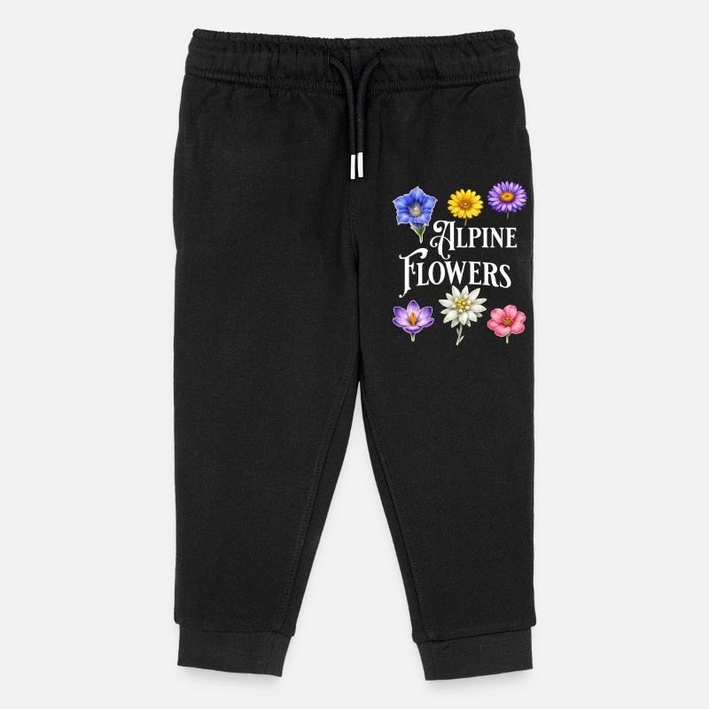 Fleurs alpines – Fleurs alpines Vintage Botanique D - Pantalon de jogging enfant bio Stanley/Stella - noir
