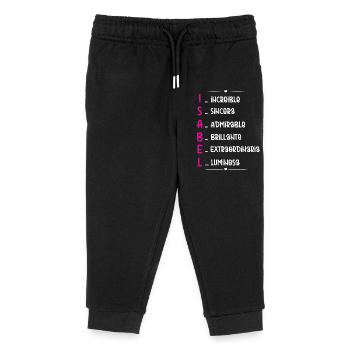 Nom Isabel Cadeau personnalisé - Pantalon de jogging enfant bio Stanley/Stella - noir - Devant