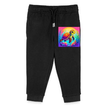 Schildkröte - Kinder Organic Jogginghose Mini Mover von Stanley/Stella - Schwarz - Vorne