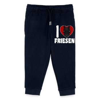 Ich liebe Friesen - Pferdeherz - Kinder Organic Jogginghose Mini Mover von Stanley/Stella - Navy - Vorne