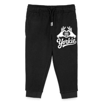 Yorkie Herz Hände - Kinder Organic Jogginghose Mini Mover von Stanley/Stella - Schwarz - Vorne