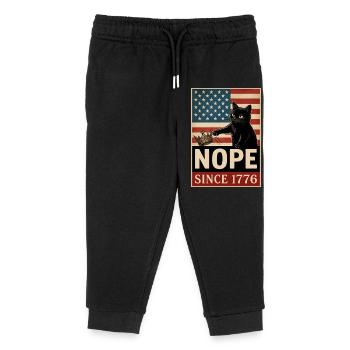 Nope Since 1776 No King In America Cat - Kids Organic Sweatpants by Stanley/Stella - black - Front
