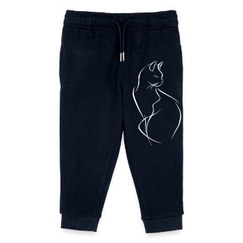 Croquis de chat - Pantalon de jogging enfant bio Stanley/Stella - marine - Devant