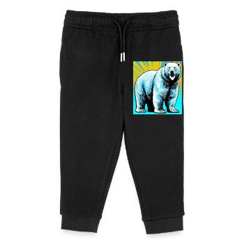 polar bear - Kids Organic Sweatpants by Stanley/Stella - black - Front
