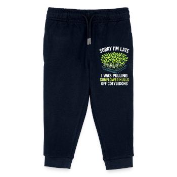 Too late because of sunflower covers | Microgreens - Kids Organic Sweatpants by Stanley/Stella - navy - Front