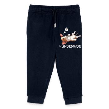 Hundemüde Podenco Podencos Podencoliebhaber  - Kinder Organic Jogginghose Mini Mover von Stanley/Stella - Navy - Vorne
