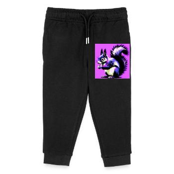 Eichhörnchen - Kinder Organic Jogginghose Mini Mover von Stanley/Stella - Schwarz - Vorne