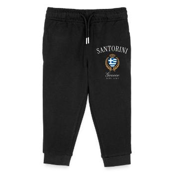 Souvenir de voyage de la couronne de Santorin, Grèce - Pantalon de jogging enfant bio Stanley/Stella - noir - Devant