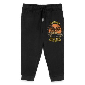 Sommer-Roadtrip-Abenteuer Sonnenuntergang - Kinder Organic Jogginghose Mini Mover von Stanley/Stella - Schwarz - Vorne