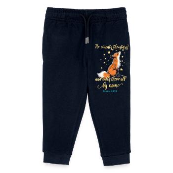 Fox Christian Quote - Kids Organic Sweatpants by Stanley/Stella - navy - Front