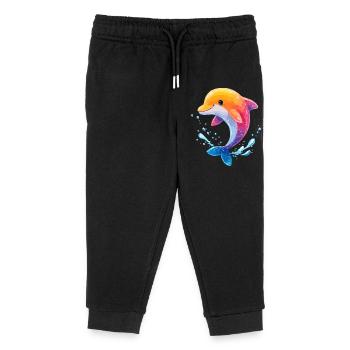 Spritz de dauphin coloré - Pantalon de jogging enfant bio Stanley/Stella - noir - Devant