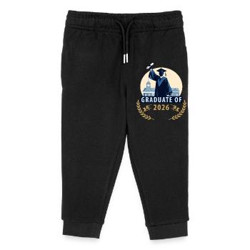 Graduate 2026 with a diploma - Kids Organic Sweatpants by Stanley/Stella - black - Front