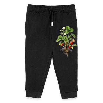 Erdbeerpflanze Botanisches Vintage Motiv - Kinder Organic Jogginghose Mini Mover von Stanley/Stella - Schwarz - Vorne