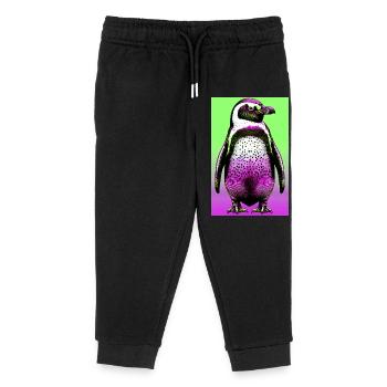 Pinguin - Kinder Organic Jogginghose Mini Mover von Stanley/Stella - Schwarz - Vorne