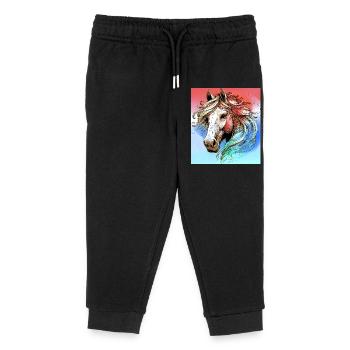cheval - Pantalon de jogging enfant bio Stanley/Stella - noir - Devant