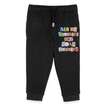 Tous mes soucis sont des bulles de savon - Pantalon de jogging enfant bio Stanley/Stella - noir - Devant