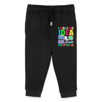 Retour rétro au design vintage des années 80 - Pantalon de jogging enfant bio Stanley/Stella - noir - Devant