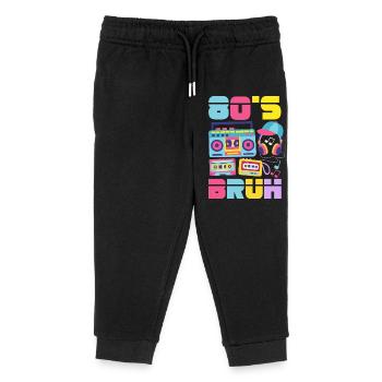 Retour rétro au design vintage des années 80 - Pantalon de jogging enfant bio Stanley/Stella - noir - Devant