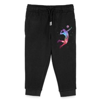 Volleyball Spieler Weltraum Jungen Volleyballer - Kinder Organic Jogginghose Mini Mover von Stanley/Stella - Schwarz - Vorne