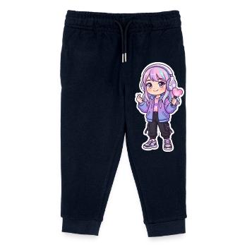 K-Pop Anime - Kids Organic Sweatpants by Stanley/Stella - navy - Front
