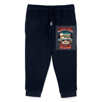 Retro Camper Vibes près du Campfire - Pantalon de jogging enfant bio Stanley/Stella - marine - Devant