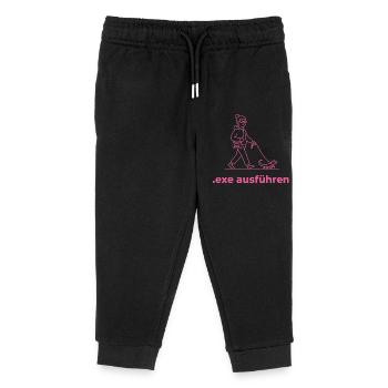 exe ausführen Sys ADMIN Systemadministrator Pink - Kinder Organic Jogginghose Mini Mover von Stanley/Stella - Schwarz - Vorne