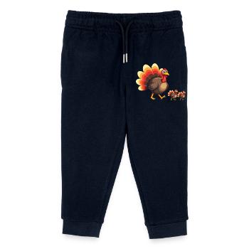 Thanksgiving Turkey Baby - Kids Organic Sweatpants by Stanley/Stella - navy - Front