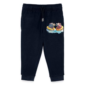 Doppelte Hippo Badespaß - Kinder Organic Jogginghose Mini Mover von Stanley/Stella - Navy - Vorne