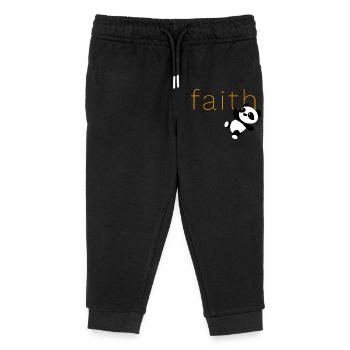 Panda-Glaube - Kinder Organic Jogginghose Mini Mover von Stanley/Stella - Schwarz - Vorne