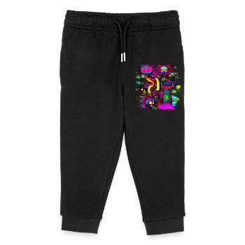 Néon fluorescent UV Electro Music Party - Pantalon de jogging enfant bio Stanley/Stella - noir - Devant