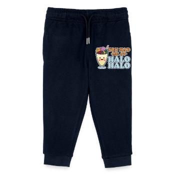 You Had Me At Halo Halo Filipino Dessert Graphic - Kinder Organic Jogginghose Mini Mover von Stanley/Stella - Navy - Vorne